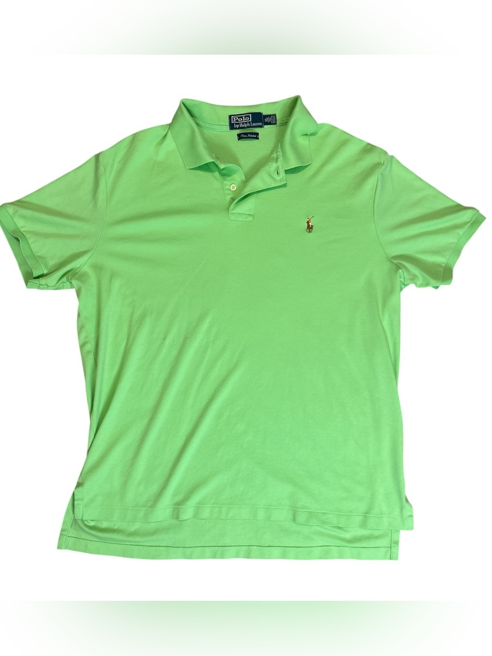 Polo Ralph Lauren Men’s XL Pima Soft Touch Polo Shirt Lime Green Pony Logo